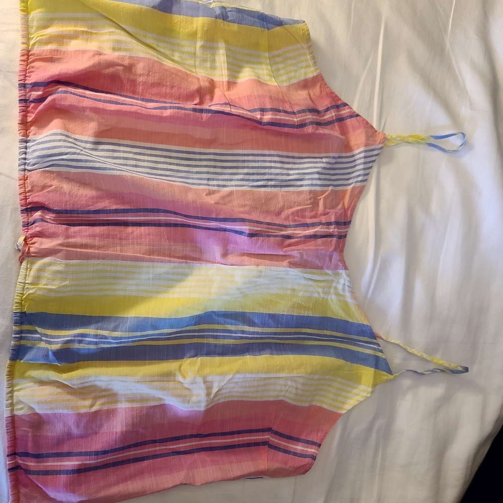 Lane Bryant Pink and Yellow Tank Top